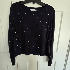 H&M Navy Polka Dot Knit Sweater